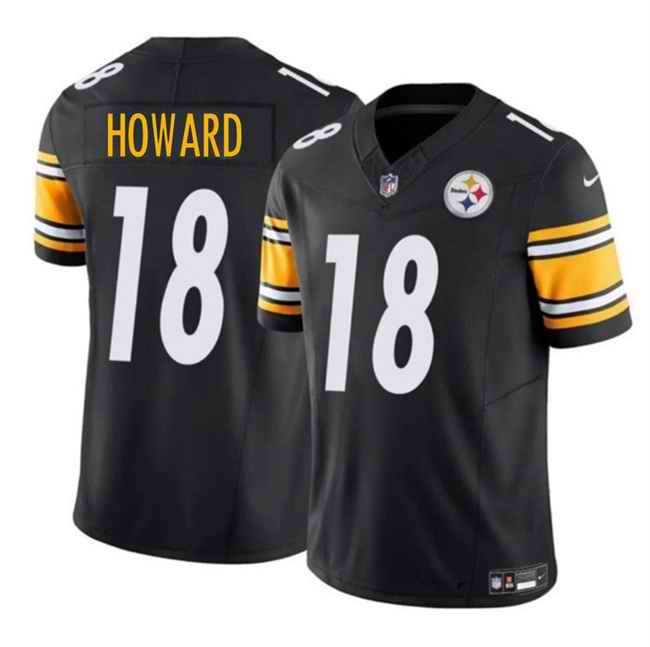 Men's Pittsburgh Steelers #18 Will Howard Black 2025 Draft F.U.S.E. Vapor Limited Stitched Football Jersey